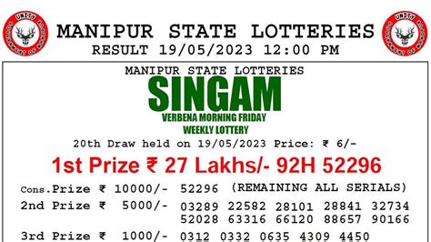 singam lottery result today.